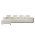 Christopher Knight Home Avery Upholstered L Shape Sectional Sofa with Pillows, Beige/Brown