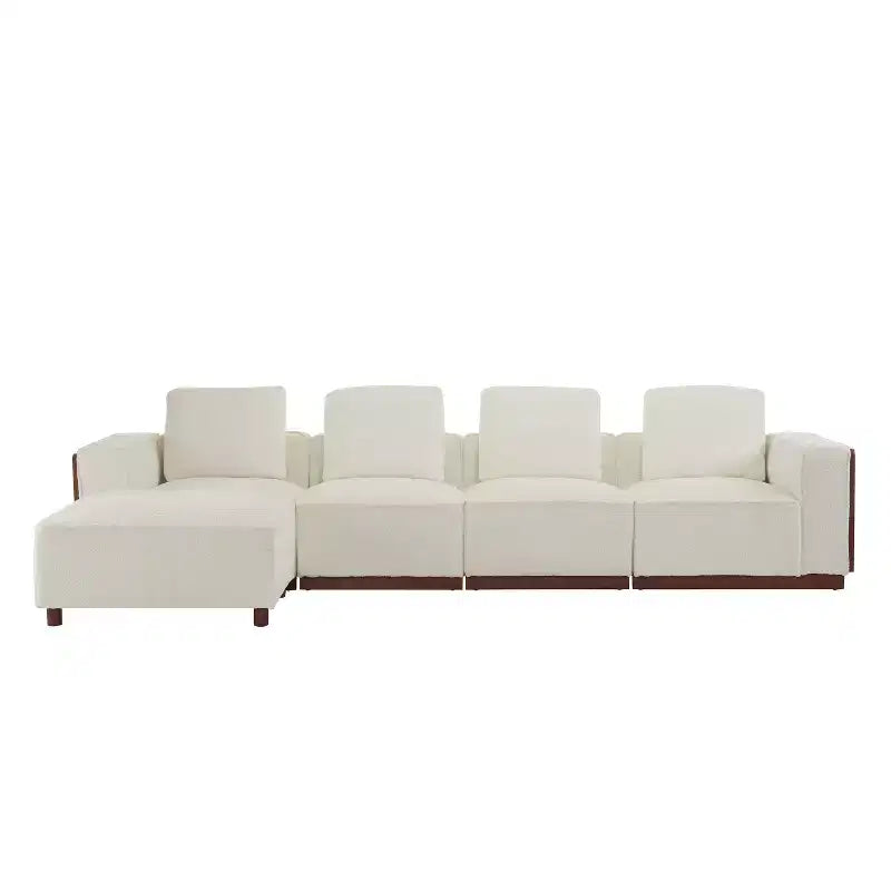 Christopher Knight Home Avery Upholstered L Shape Sectional Sofa with Pillows, Beige/Brown