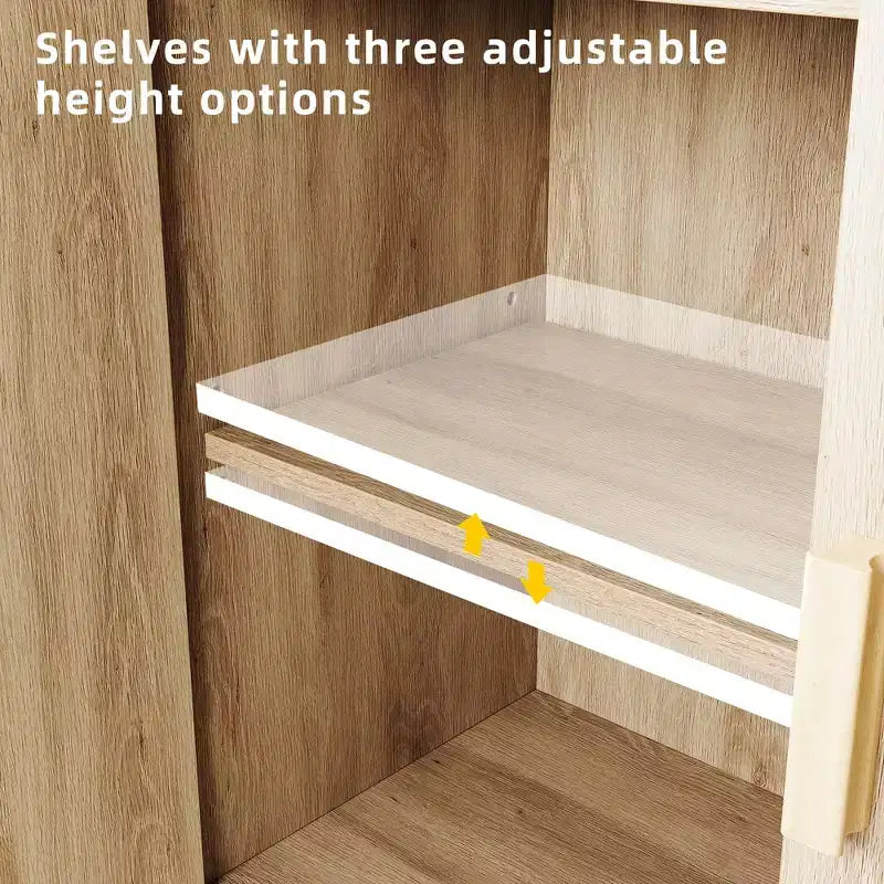 Buffet Whizmax avec Rangement, Meuble de Rangement avec 2 Portes en Rotin, Buffet, Armoire d'Appoint pour Salon, Entrée, Naturel