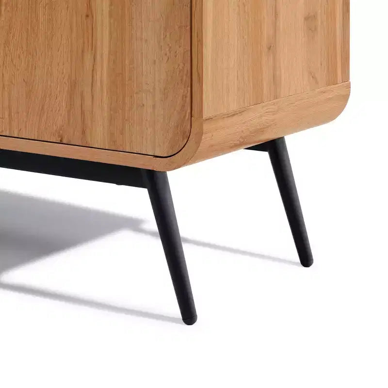 LuxenHome Credenza Mobile Contenitore a 4 Ante con Chiusura Ammortizzata Larga 160 cm con Gambe in Metallo Nero