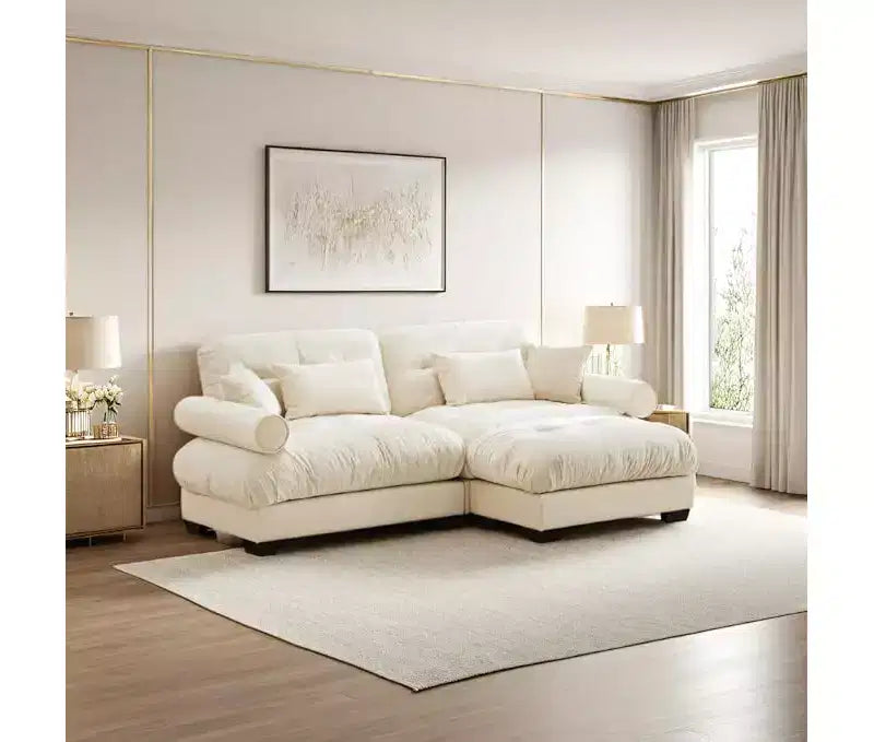 Divano componibile a L in velluto Christopher Knight Home Alger 93