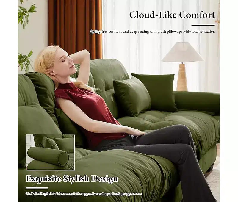 Christopher Knight Home Crane 130 Moderno Divano a 3 Posti in Velluto con Braccioli Imbottiti