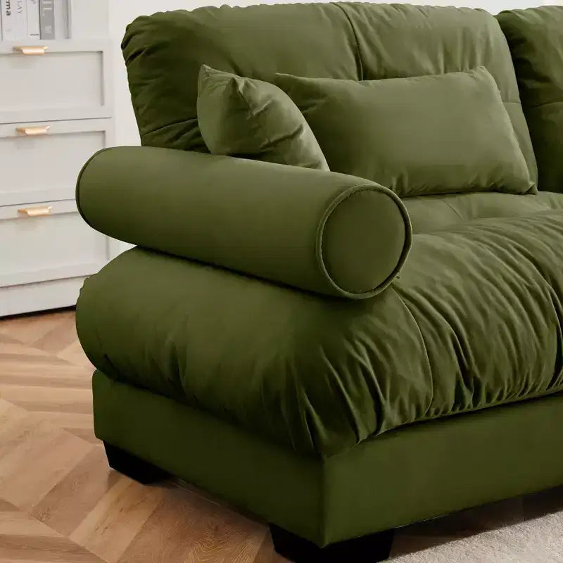 Christopher Knight Home Crane 130 Moderno Divano a 3 Posti in Velluto con Braccioli Imbottiti