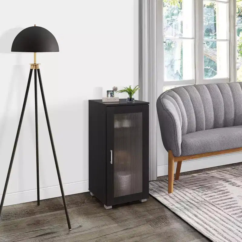 Kings Brand Furniture - Meuble de rangement d'appoint avec porte vitrée pour salon, chambre, cuisine, bureau et entrée