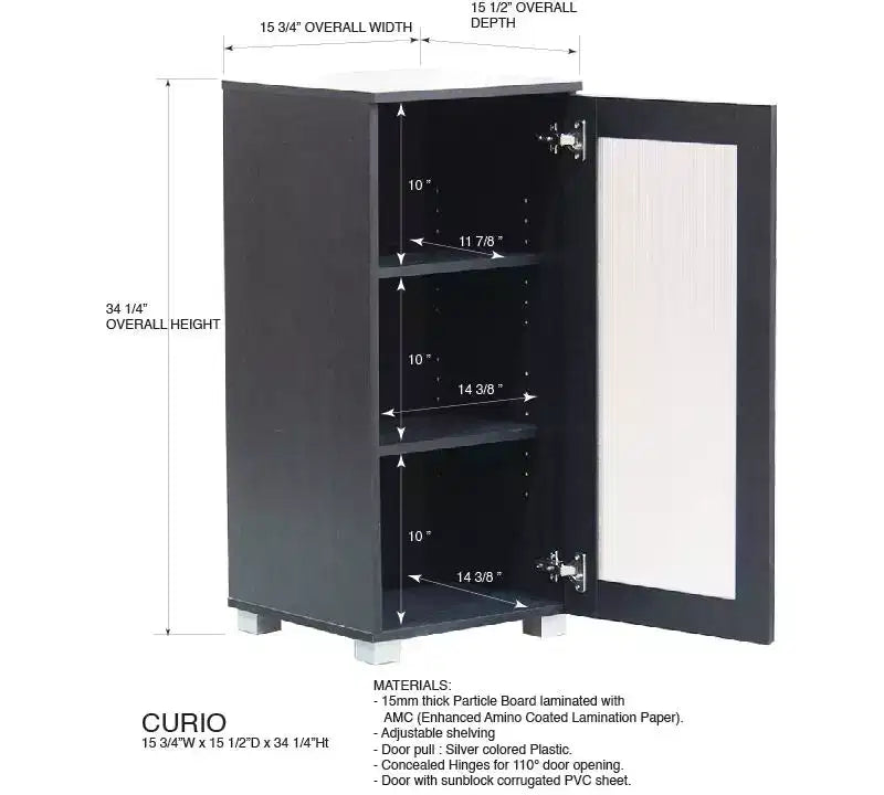 Kings Brand Furniture - Meuble de rangement d'appoint avec porte vitrée pour salon, chambre, cuisine, bureau et entrée