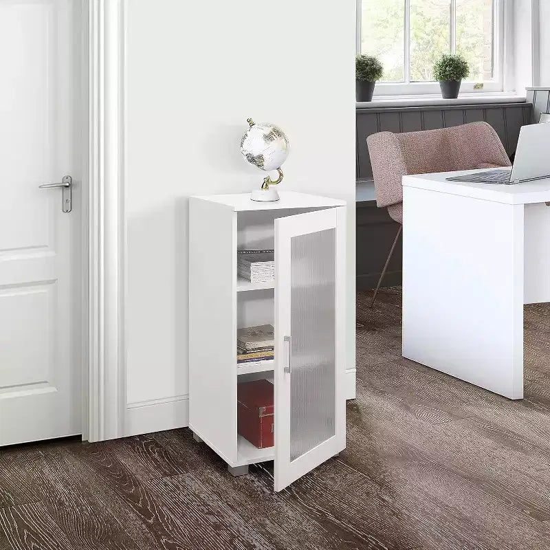 Kings Brand Furniture - Meuble de rangement d'appoint avec porte vitrée pour salon, chambre, cuisine, bureau et entrée