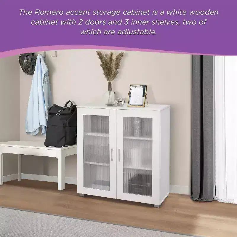 Kings Brand Furniture - Mobiletto credenza a 2 ante, Armadietto da terra per cucina, sala da pranzo, soggiorno, ingresso