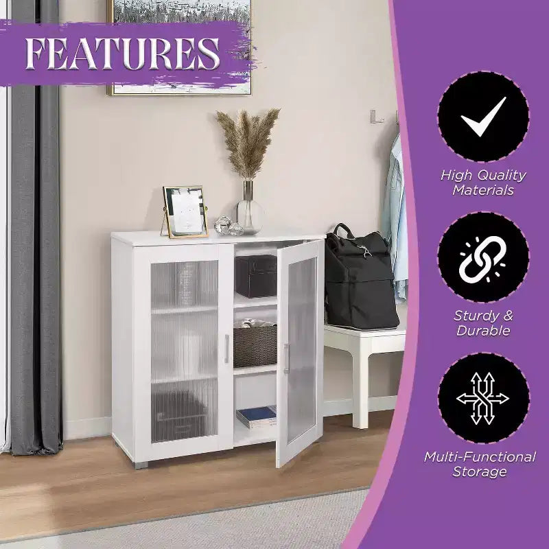 Kings Brand Furniture - Mobiletto credenza a 2 ante, Armadietto da terra per cucina, sala da pranzo, soggiorno, ingresso