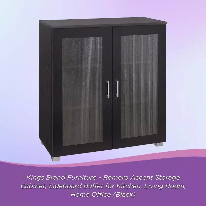 Kings Brand Furniture - Mobiletto credenza a 2 ante, Armadietto da terra per cucina, sala da pranzo, soggiorno, ingresso