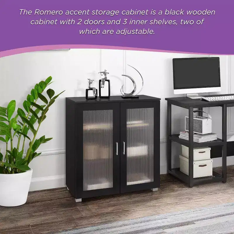 Kings Brand Furniture - Mobiletto credenza a 2 ante, Armadietto da terra per cucina, sala da pranzo, soggiorno, ingresso