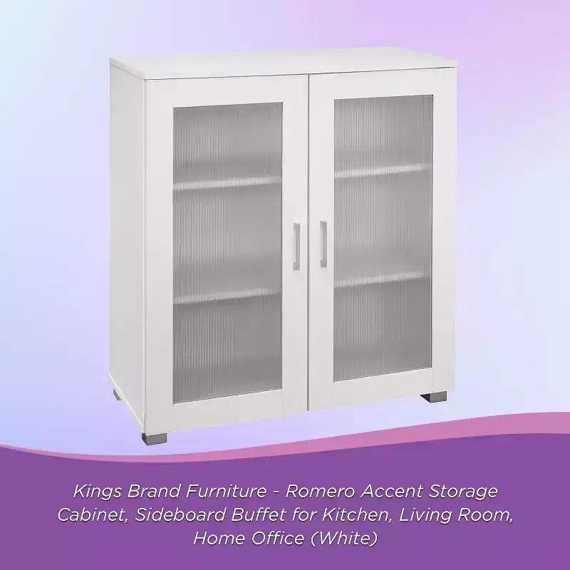 Kings Brand Furniture - Mobiletto credenza a 2 ante, Armadietto da terra per cucina, sala da pranzo, soggiorno, ingresso