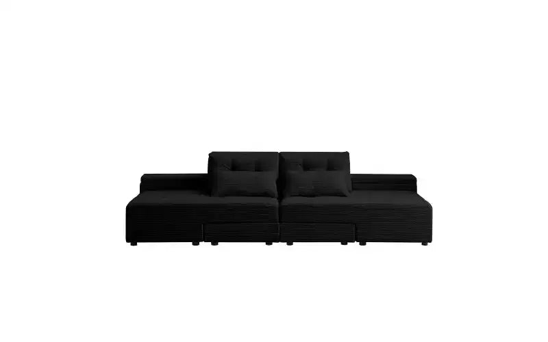 GDFStudio Andy 111 Divano Sezionale Modulare Rivestito con 4 Cuscini e Contenitore
