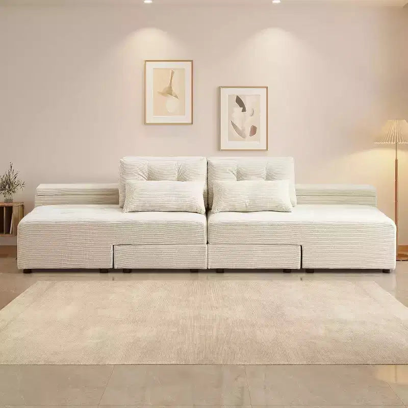 GDFStudio Andy 111 Divano Sezionale Modulare Rivestito con 4 Cuscini e Contenitore