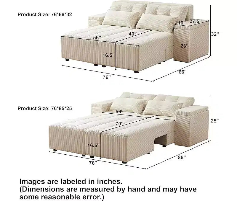 GDFStudio Andy 111 Divano Sezionale Modulare Rivestito con 4 Cuscini e Contenitore