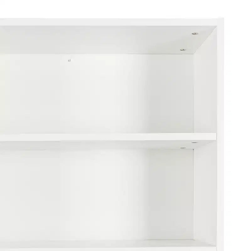 Dispensa da Cucina 63W, Mobile Dispensa da Cucina, Credenza con Ante, Cassetti, Ganci Appendiabiti e Ripiano per Microonde, Bianco-ModernLuxe