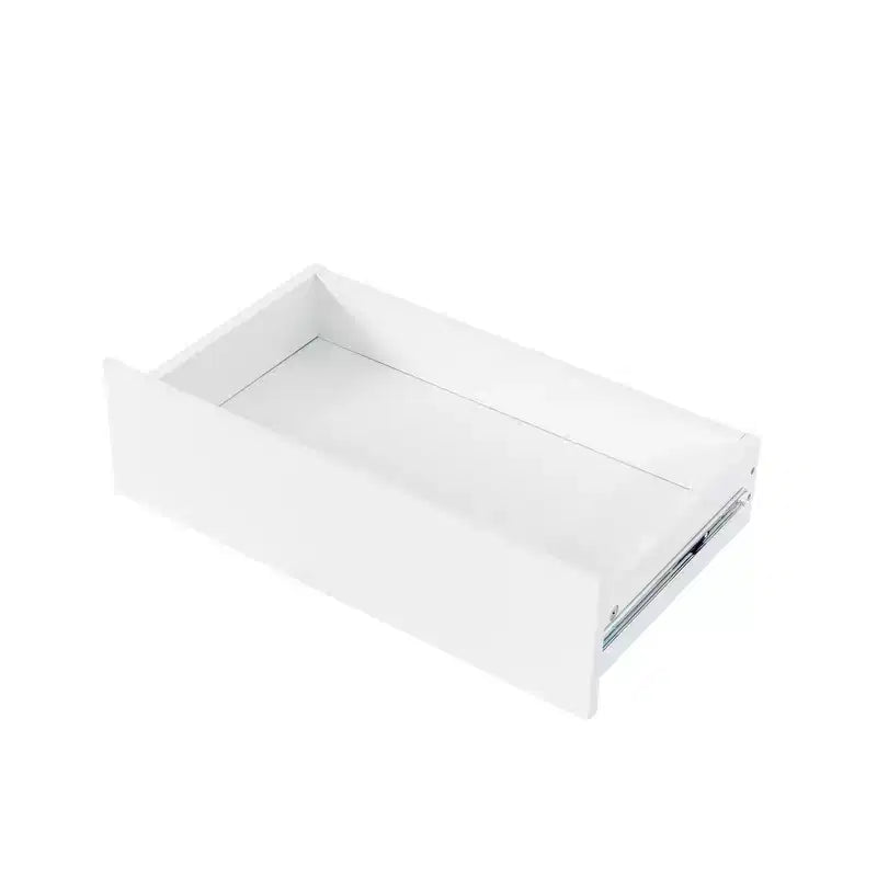 Dispensa da Cucina 63W, Mobile Dispensa da Cucina, Credenza con Ante, Cassetti, Ganci Appendiabiti e Ripiano per Microonde, Bianco-ModernLuxe