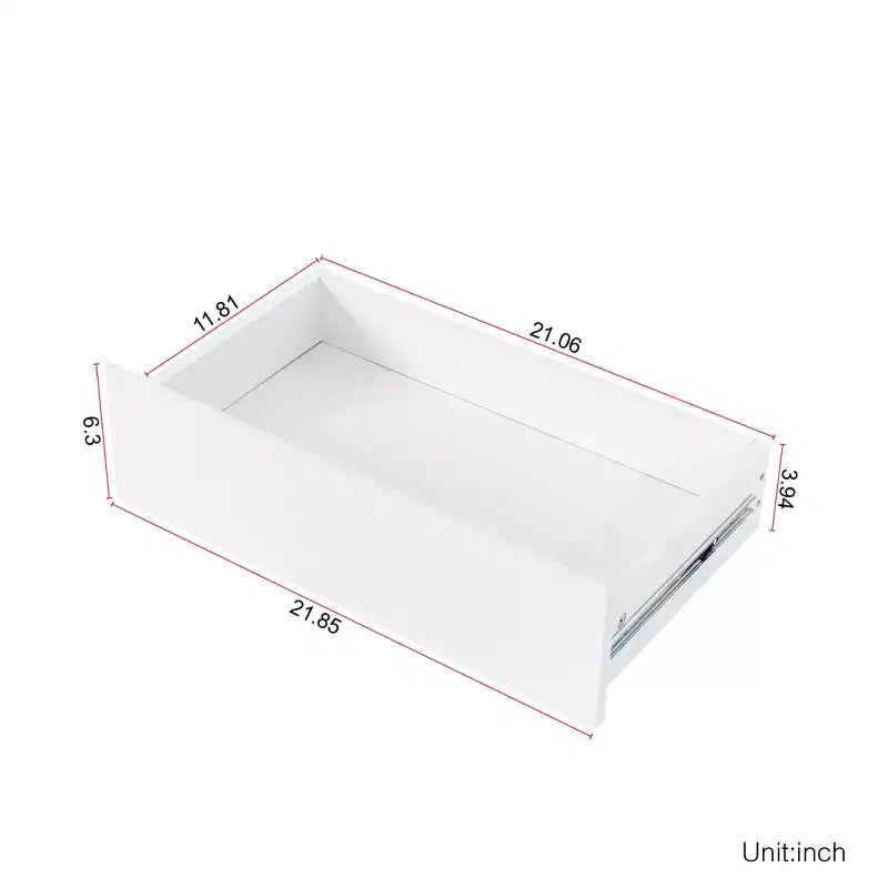 Dispensa da Cucina 63W, Mobile Dispensa da Cucina, Credenza con Ante, Cassetti, Ganci Appendiabiti e Ripiano per Microonde, Bianco-ModernLuxe