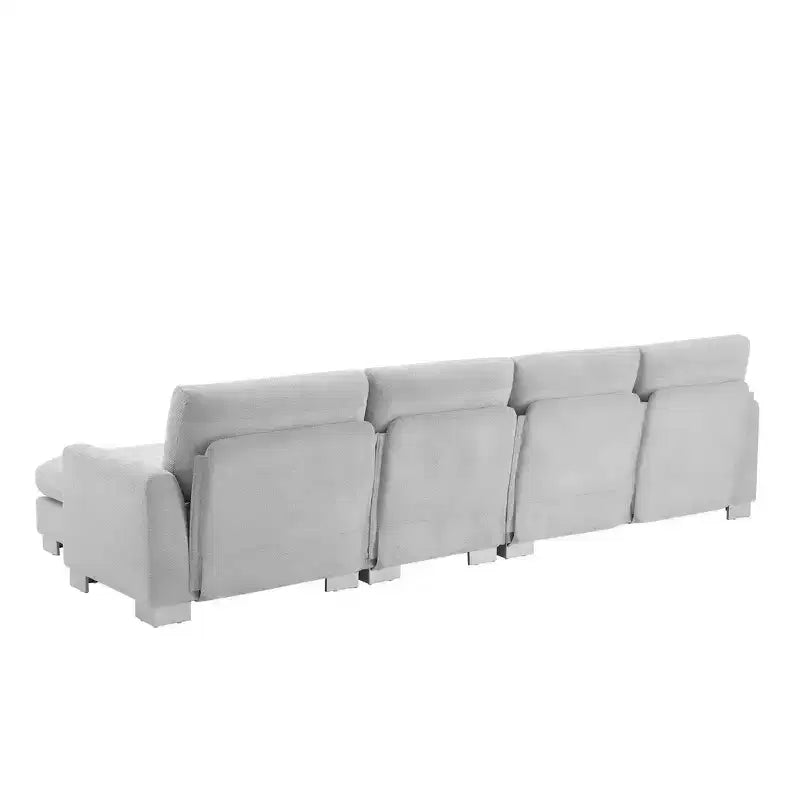 Divano componibile oversize Whisen Modern, set divano di lusso a L con chaise longue e 2 cuscini