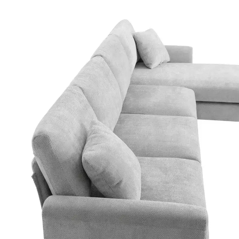 Divano componibile oversize Whisen Modern, set divano di lusso a L con chaise longue e 2 cuscini