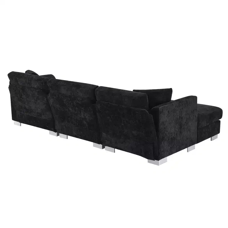 Divano componibile oversize Whisen Modern, set divano di lusso a L con chaise longue e 2 cuscini