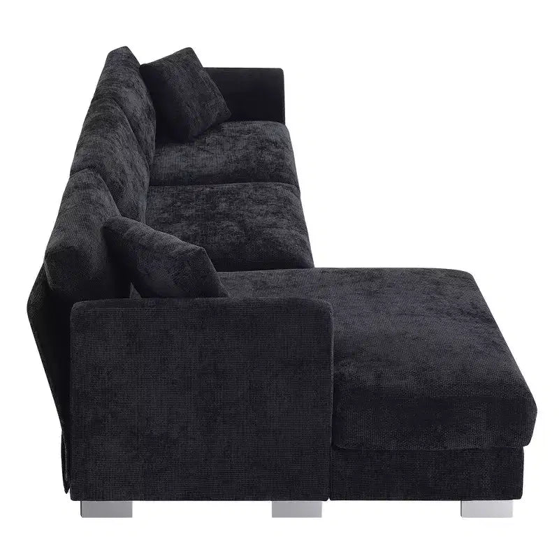Divano componibile oversize Whisen Modern, set divano di lusso a L con chaise longue e 2 cuscini