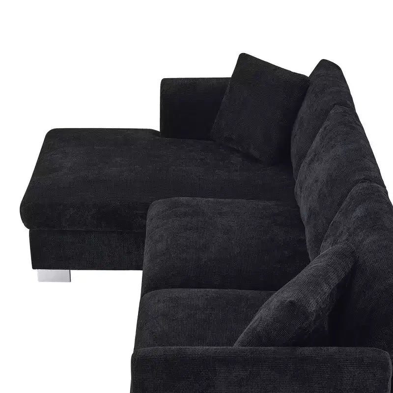 Divano componibile oversize Whisen Modern, set divano di lusso a L con chaise longue e 2 cuscini