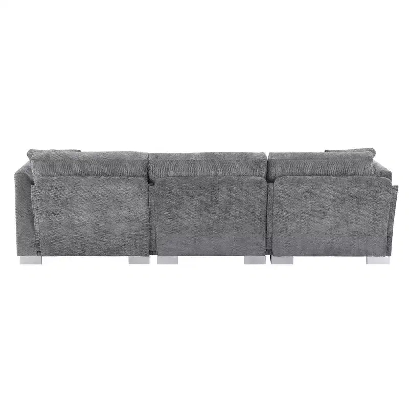 Divano componibile oversize Whisen Modern, set divano di lusso a L con chaise longue e 2 cuscini