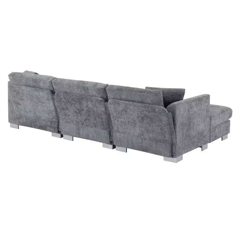 Divano componibile oversize Whisen Modern, set divano di lusso a L con chaise longue e 2 cuscini
