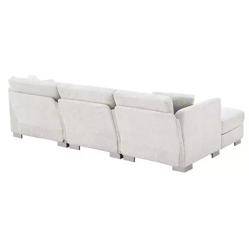 Divano componibile oversize Whisen Modern, set divano di lusso a L con chaise longue e 2 cuscini