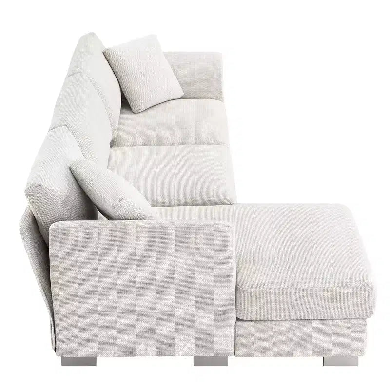 Divano componibile oversize Whisen Modern, set divano di lusso a L con chaise longue e 2 cuscini