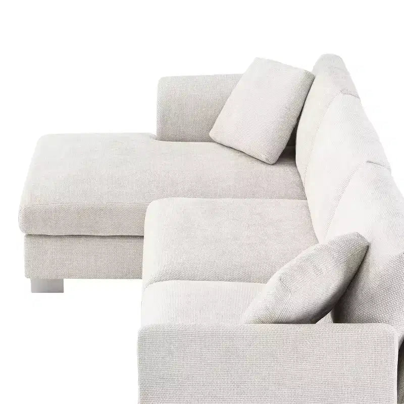 Divano componibile oversize Whisen Modern, set divano di lusso a L con chaise longue e 2 cuscini