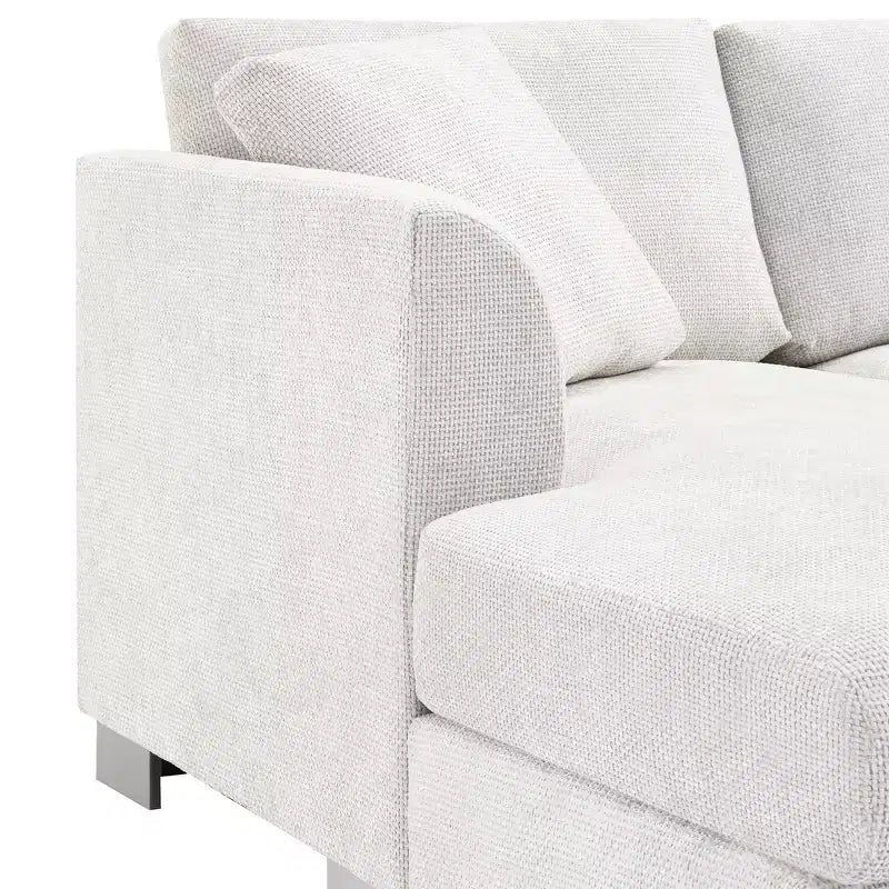 Divano componibile oversize Whisen Modern, set divano di lusso a L con chaise longue e 2 cuscini