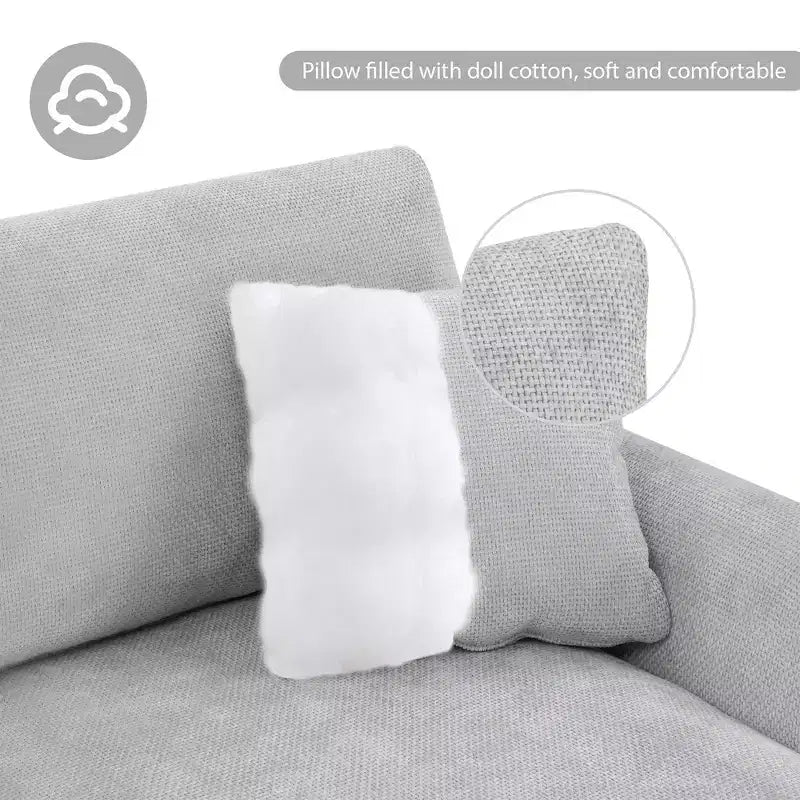 Divano componibile oversize Whisen Modern, set divano di lusso a L con chaise longue e 2 cuscini
