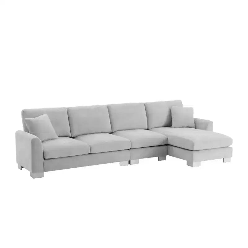 Divano componibile oversize Whisen Modern, set divano di lusso a L con chaise longue e 2 cuscini