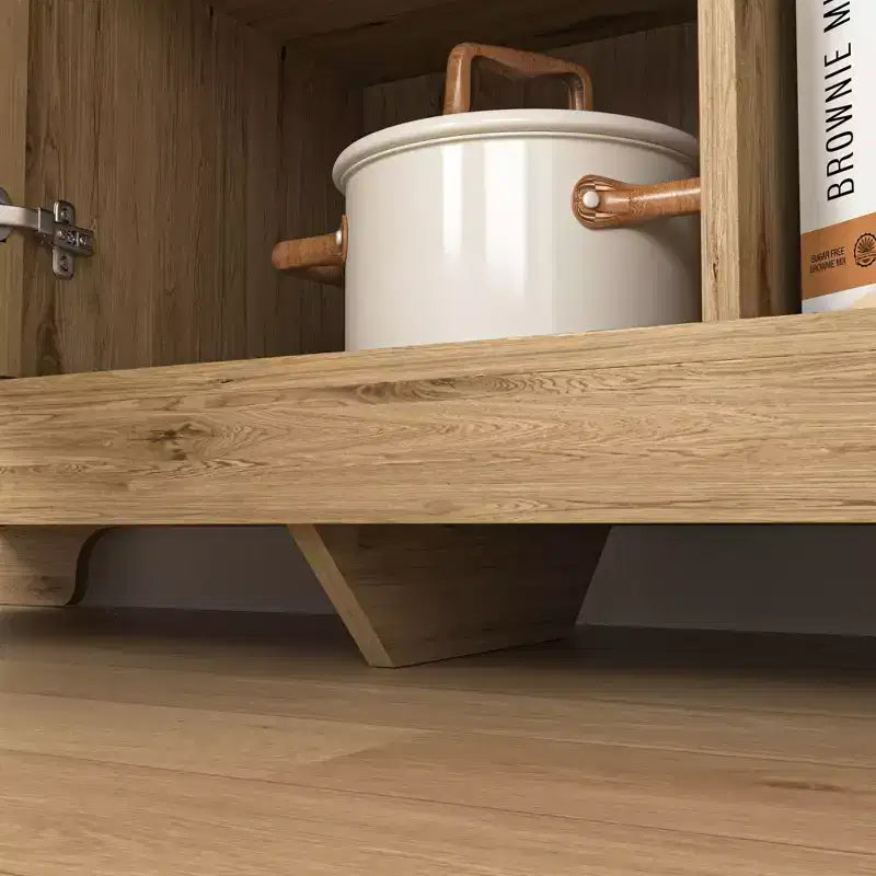 GDFStudio Francis Credenza/Mobiletto da Cucina con 3 Ante e Ripiano Regolabile, 120 cm, Effetto Legno