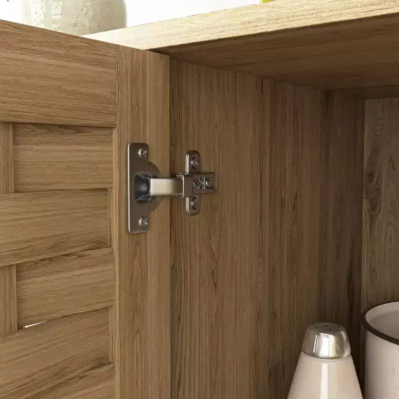 GDFStudio Francis Credenza/Mobiletto da Cucina con 3 Ante e Ripiano Regolabile, 120 cm, Effetto Legno