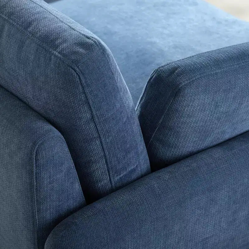Fauteuil simple Whisen Modern surdimensionné en chenille avec blocs de couleur, canapé-salon large et profond avec oreillers