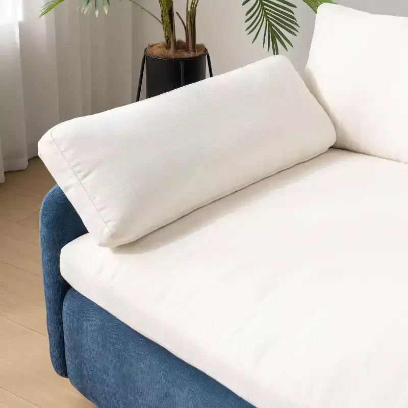 Fauteuil simple Whisen Modern surdimensionné en chenille avec blocs de couleur, canapé-salon large et profond avec oreillers