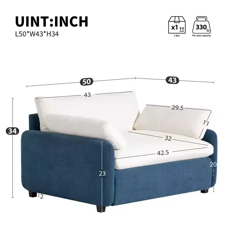 Fauteuil simple Whisen Modern surdimensionné en chenille avec blocs de couleur, canapé-salon large et profond avec oreillers