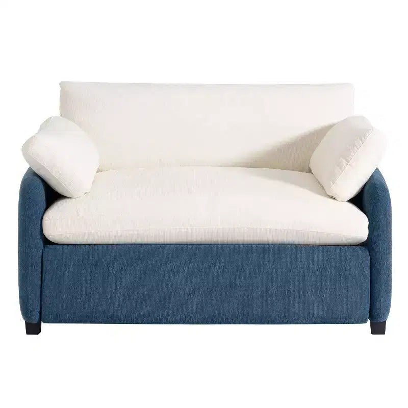 Fauteuil simple Whisen Modern surdimensionné en chenille avec blocs de couleur, canapé-salon large et profond avec oreillers