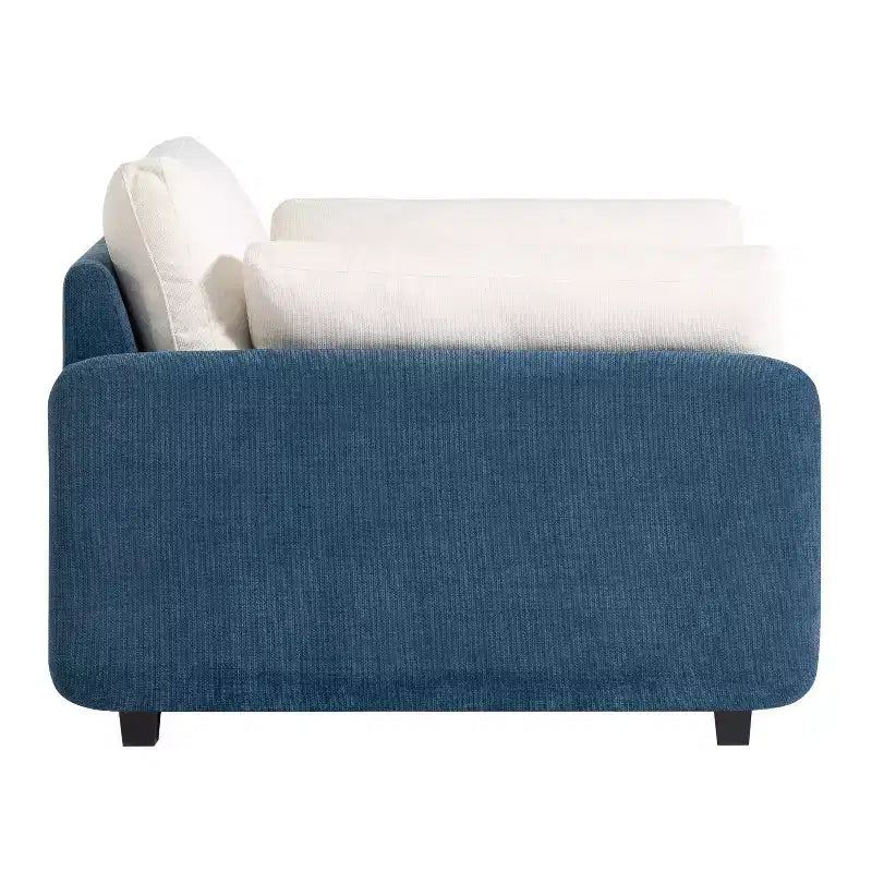 Fauteuil simple Whisen Modern surdimensionné en chenille avec blocs de couleur, canapé-salon large et profond avec oreillers