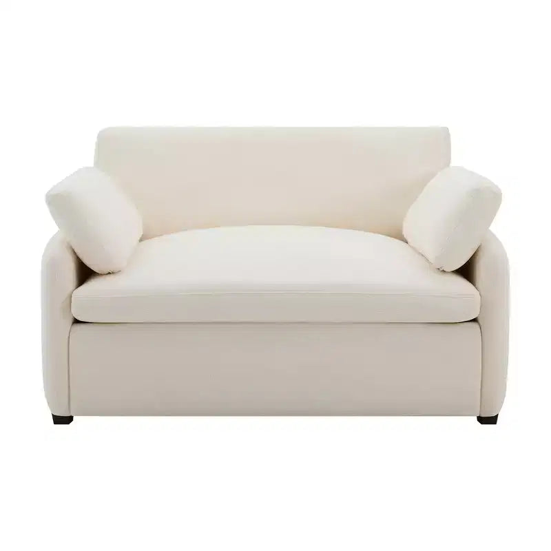 Fauteuil simple Whisen Modern surdimensionné en chenille avec blocs de couleur, canapé-salon large et profond avec oreillers