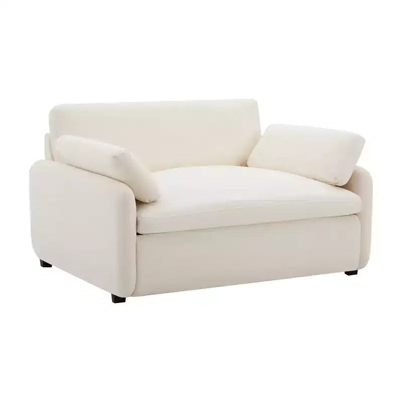 Fauteuil simple Whisen Modern surdimensionné en chenille avec blocs de couleur, canapé-salon large et profond avec oreillers
