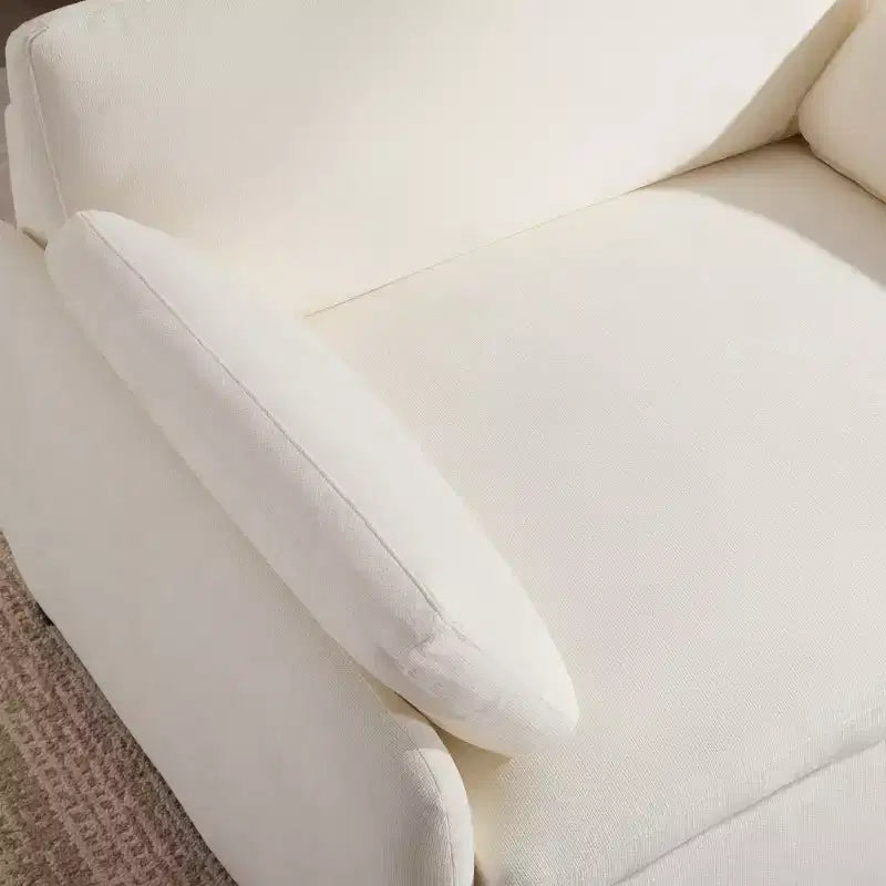 Fauteuil simple Whisen Modern surdimensionné en chenille avec blocs de couleur, canapé-salon large et profond avec oreillers