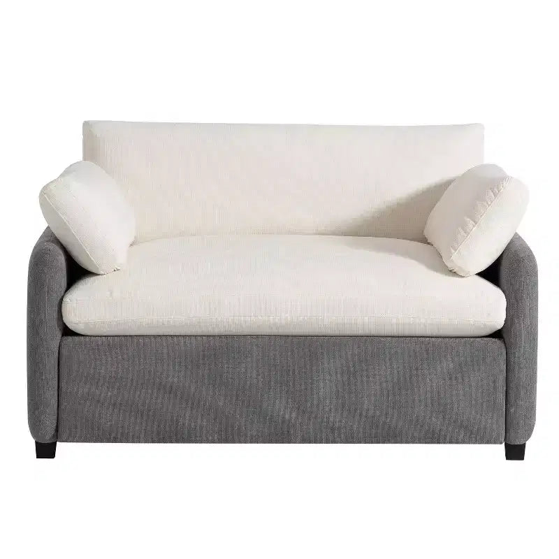 Fauteuil simple Whisen Modern surdimensionné en chenille avec blocs de couleur, canapé-salon large et profond avec oreillers