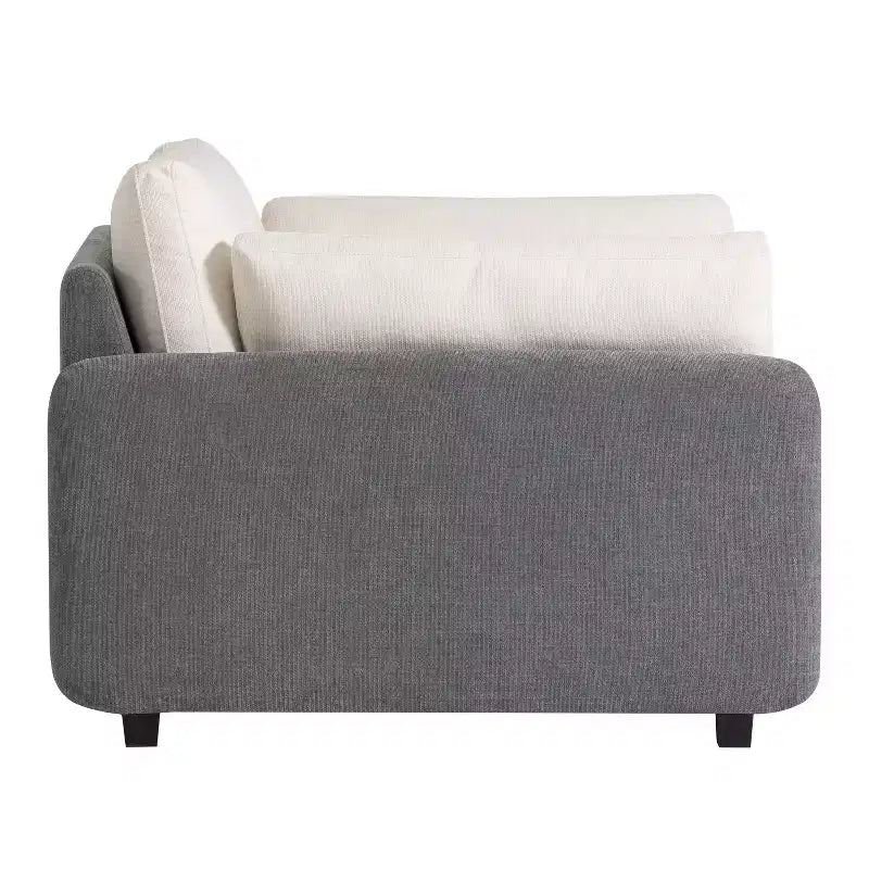 Fauteuil simple Whisen Modern surdimensionné en chenille avec blocs de couleur, canapé-salon large et profond avec oreillers