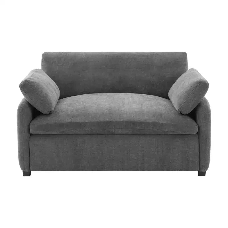 Fauteuil simple Whisen Modern surdimensionné en chenille avec blocs de couleur, canapé-salon large et profond avec oreillers