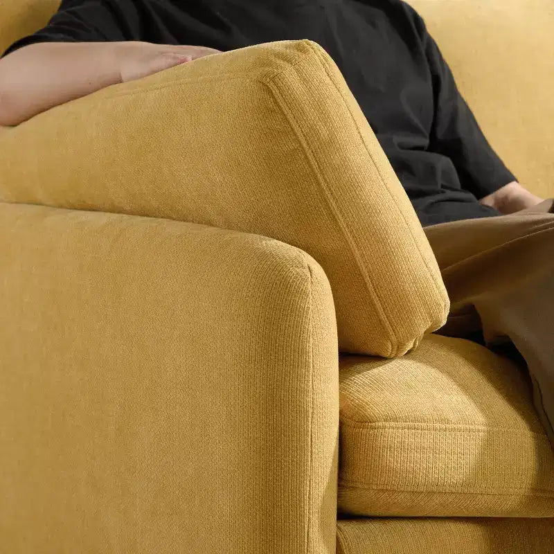 Fauteuil simple Whisen Modern surdimensionné en chenille avec blocs de couleur, canapé-salon large et profond avec oreillers