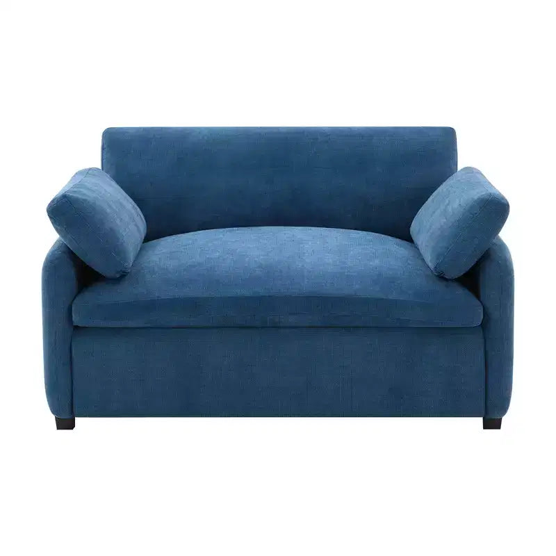 Fauteuil simple Whisen Modern surdimensionné en chenille avec blocs de couleur, canapé-salon large et profond avec oreillers