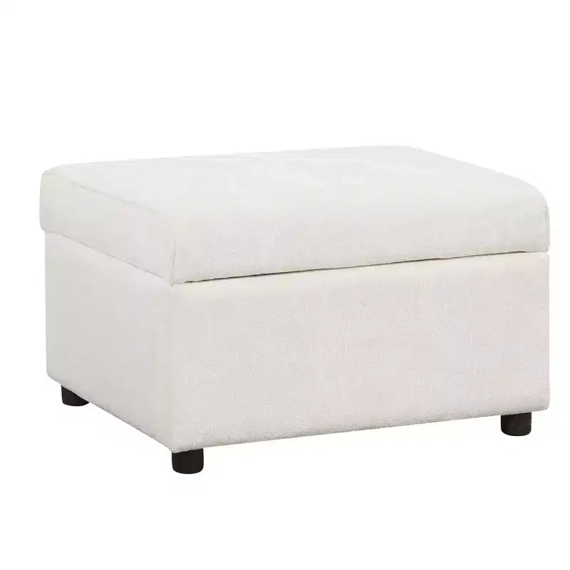 Canapé d'angle moderne Whisen 112 convertible avec pouf de rangement, trois oreillers, dispositifs de chargement